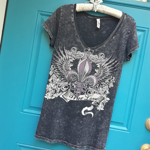 Grunge Biker Tshirt Metal Grommets Reverse Tie Die - Picture 12 of 17